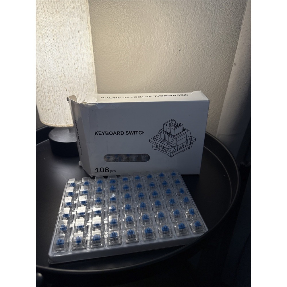 New Outemu Keyboard Switches 108 pcs Blue 3 Pin Dustproof‎ 50 GF Rating Quiet